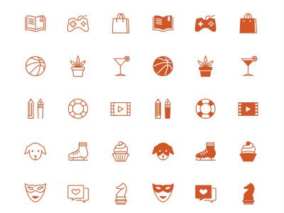 一组线条&图形风格图标Leisure  .sketch素材下载