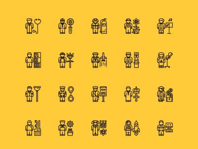 30个行业专家线条风格图标 .sketch素材下载