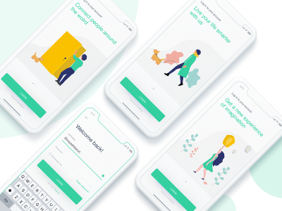 一组onboading & 登陆页面ui .sketch素材下载