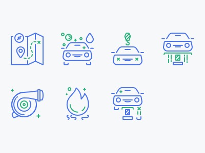 一组汽车服务图标 .sketch素材下载