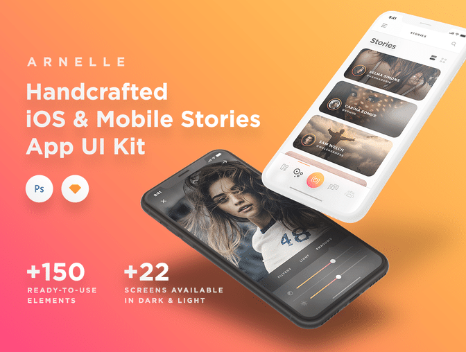 Arnelle ios app ui .sketch .xd .psd素材下载