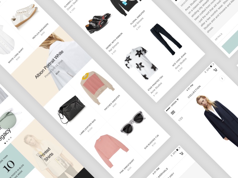 服装类电商app ui .sketch素材下载
