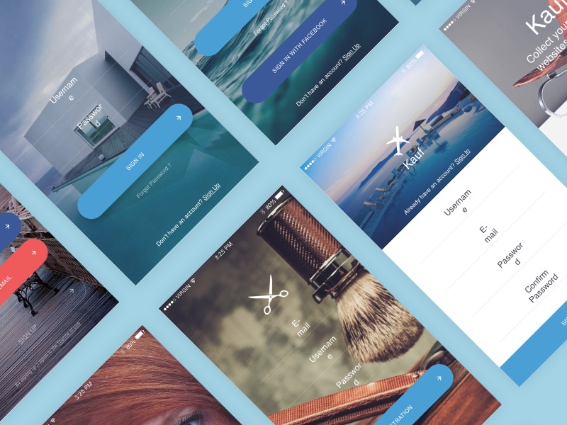 Kauf登陆页面ui模板 .sketch素材下载