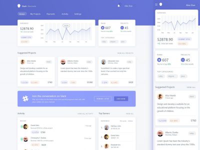 dashboard web & app ui 模板 .sketch素材下载