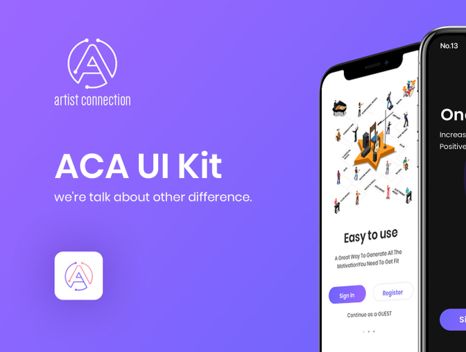 紫色风格ACA ui kit 黑白两套UI主题 .sektch素材下载