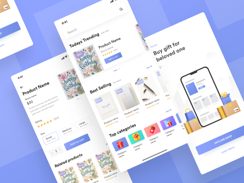 礼品店App模板 .sketch素材下载