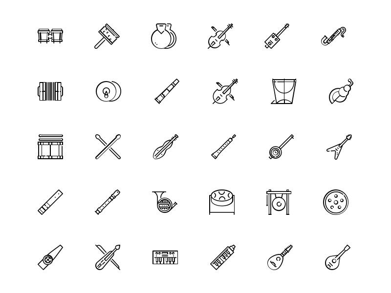 100个乐器图标 .sketch素材下载