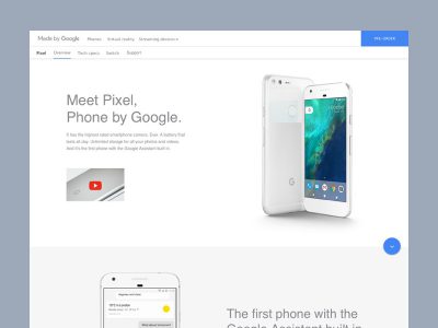 Google Pixel 产品站落地页模板 .sketch素材下载