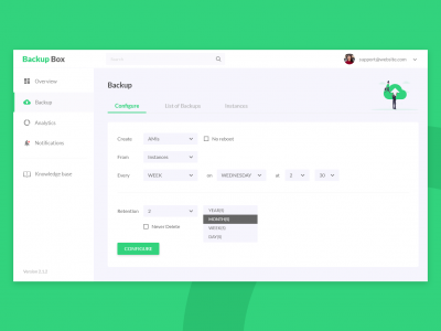 dashboard 备份页面ui .xd素材下载