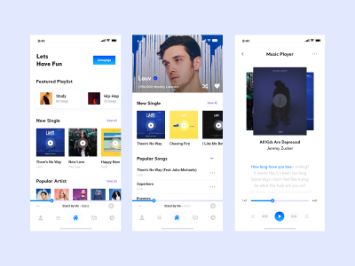 音乐app ui .xd素材下载