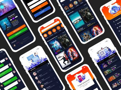 电影app ui kit .xd素材下载