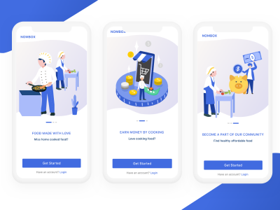 外卖app onboarding页面 .xd素材下载