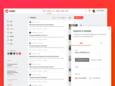 reddit redesign concept .sketch素材下载
