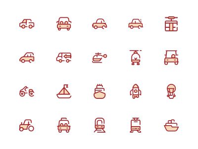 30个运输工具图标 .sketch素材下载