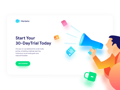 Marketo 扁平化插画 .xd素材下载