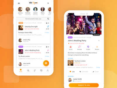 社交活动app ui .xd素材下载