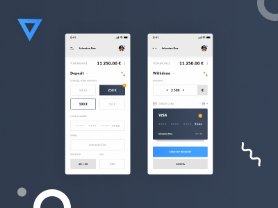 金融app 存、取款页面ui .psd素材下载