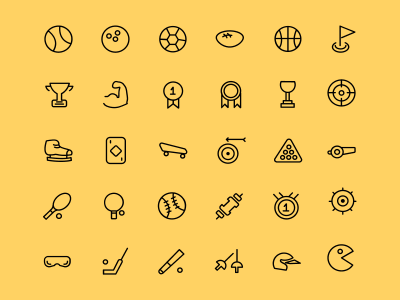 30个运动项目图标 .sketch素材下载