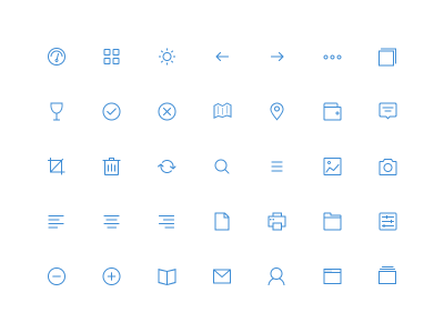 35个线条图标 .sketch素材下载