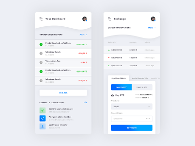 金融app dashboard、货币兑换页面 ui .psd素材下载