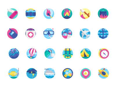 50个户外探险相关图标 .png .svg素材下载