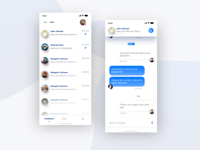 聊天app ui .xd素材下载