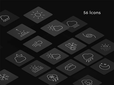 一组天气图标 .sketch .svg .ai .png素材下载