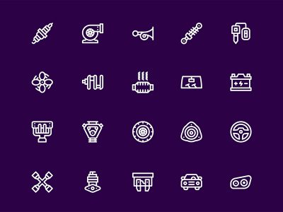 50个汽车引擎机械元素图标 .sketch素材下载