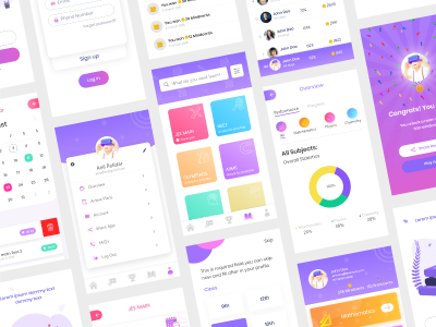 在线学习app ui .xd素材下载