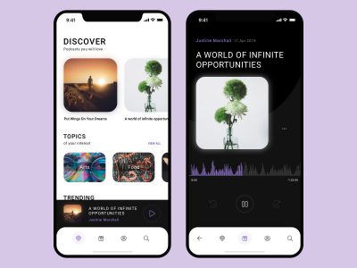 Podcast App UI .sketch素材下载