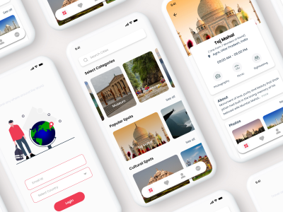 旅游app ui .xd素材下载