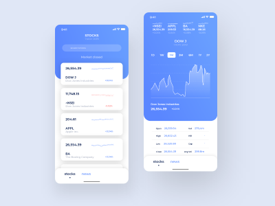 股票app 数据页面ui .xd素材下载