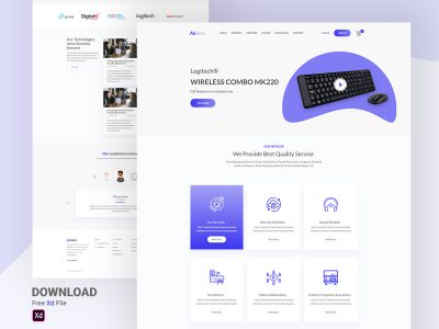 科技产品 网站落地页模板 .xd素材下载