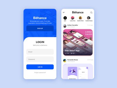 Behance app ui  redesign .xd素材下载