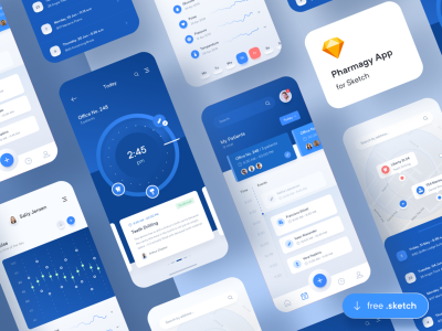 医疗健康app ui .sketch素材下载