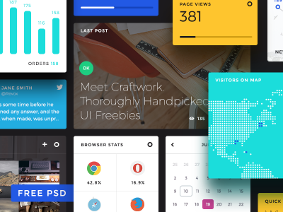 dashboard ui 元素 工具包 .psd素材下载