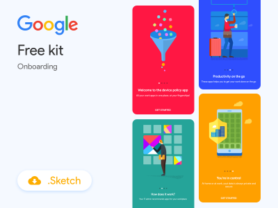 google app onboarding插画 .sketch素材下载
