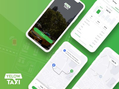 滴滴、Uber类似的成套打车app ui Yelow Taxi .xd素材下载