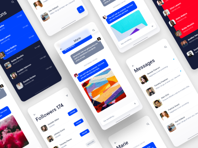聊天、信息app ui .xd素材下载