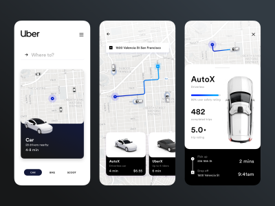 Uber app ui redesign .sketch素材下载
