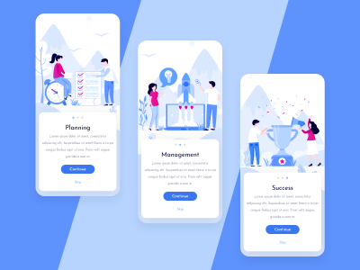 项目管理app onboarding插画 .xd素材下载