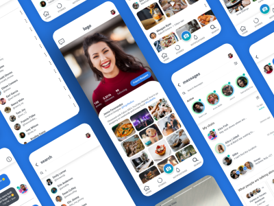 instgram类似社交app ui .xd素材下载