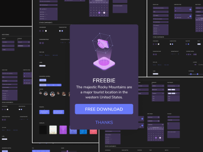 深色主题Eggplore UI Styleguide ui kit 工具包 .fig素材下载