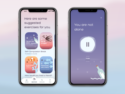 冥想、沉思app ui .xd素材下载