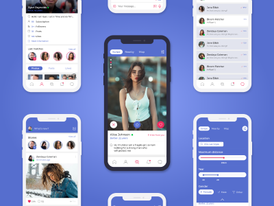 facebook dating 约会app ui concept .xd素材下载