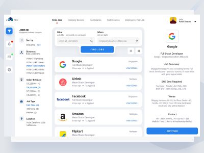 招聘平台后台dashboard模板.xd素材下载