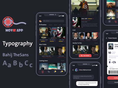 电影票务app ui .xd素材下载