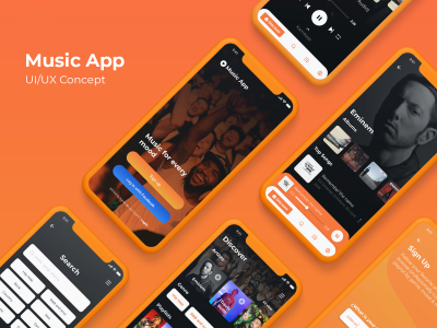 音乐app ui .xd素材下载