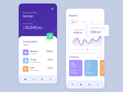 银行金融app ui .xd素材下载
