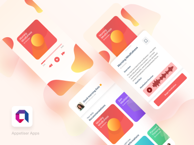 Meditation 冥想app ui .xd素材下载